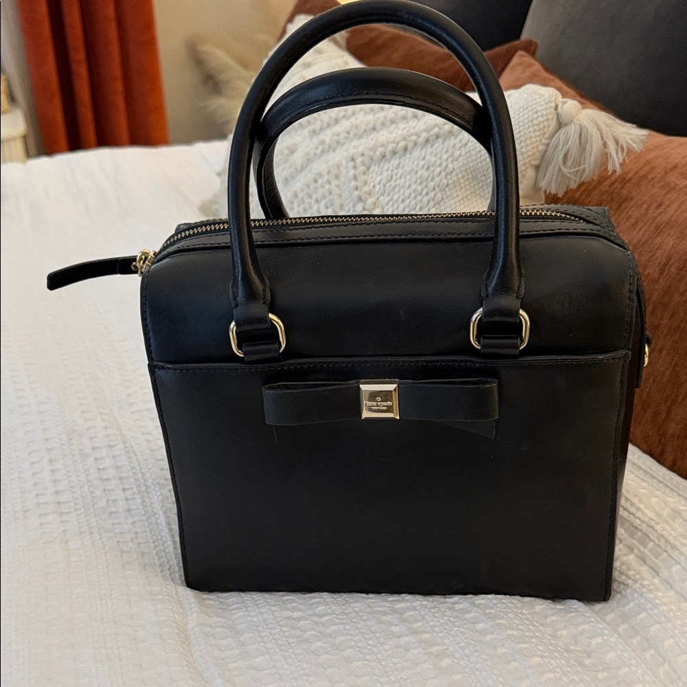 Kate Spade Black Satchel with Bow Accent